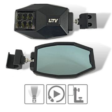 UTV/ATV Stealth Side Mirrors w/ Built in LED Side Shooters 