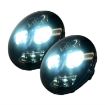 7" Round LED Headlight Pair with High Beams On