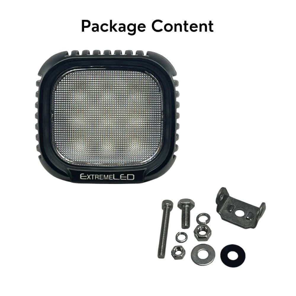 4" Block LED Light Pod Flood Beam Extreme LED Light Bars