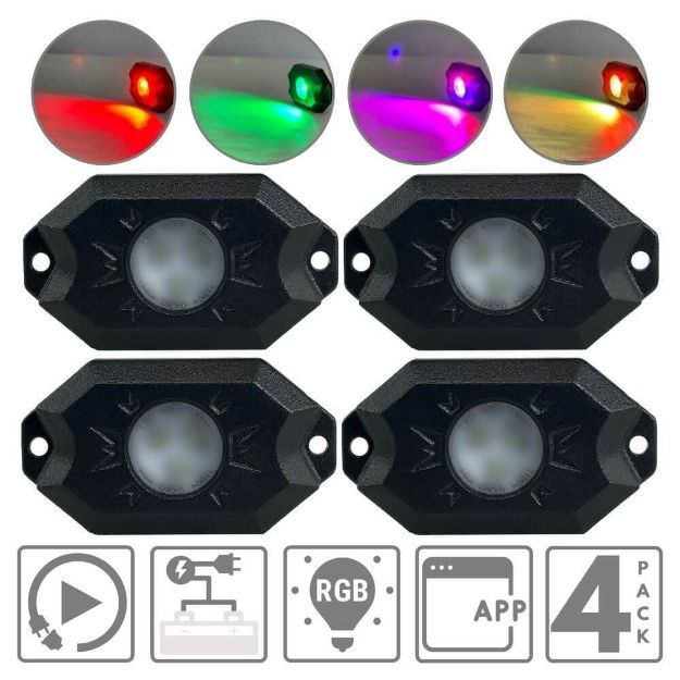 LED Rock Lights (RGB/4 Pack)