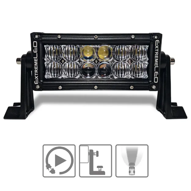 8" Extreme Series Dual Row 60W Combo Beam LED Light Bar - Hero