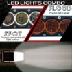44" Curved X6 Amber/White 240W Combo Beam LED Light Bar & Harness Kit - Infographic LED Spot vs Flood
