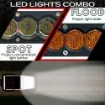 X6S Slim Series Amber and White LED Light Bars (Multiple Sizes) - Infographic LED Spot vs Flood
