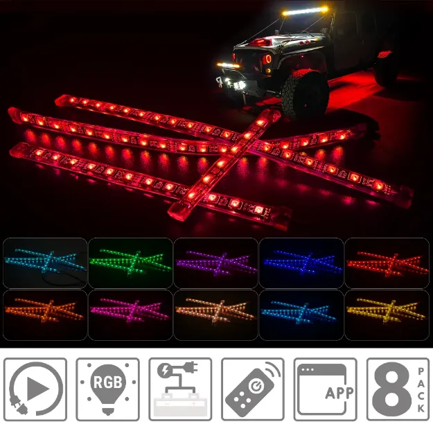RGB Glow LED Light Kit - 8 Pack