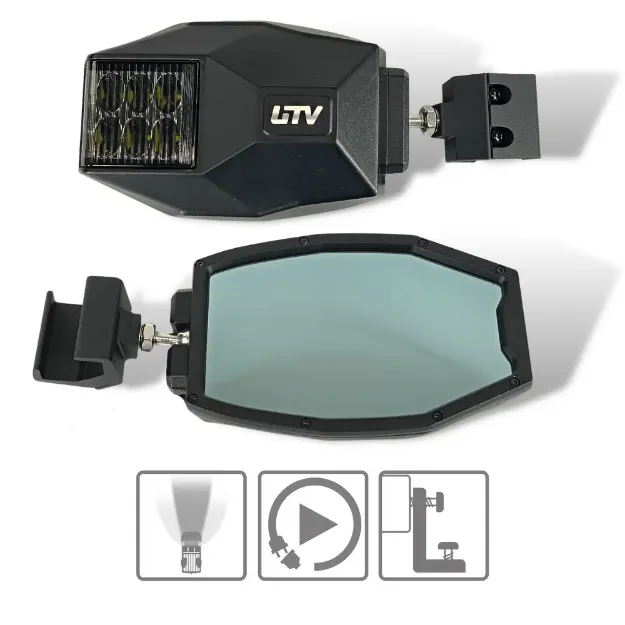UTV/ATV Stealth Side Mirrors with Built in LED Side Shooters
