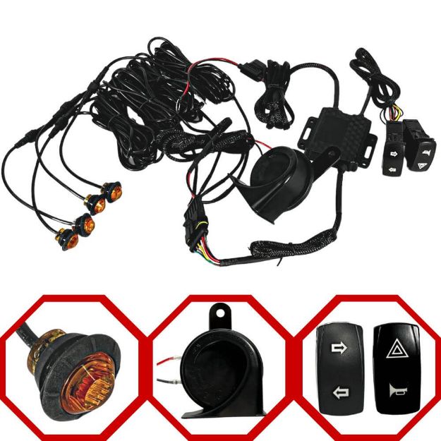 UTV Turn Signal Kit W/ Horn and Rocker Switches also turn signals for golf carts