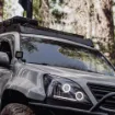 40" Extreme Stealth LED Light Bar mounted on the roof/upper windshield