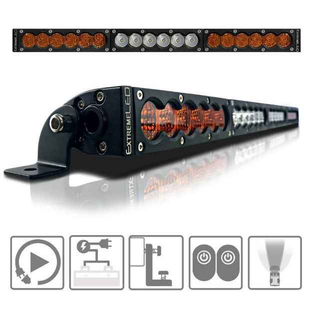 20" X6S Slim Amber/White 90W LED Light Bar & Harness - Hero