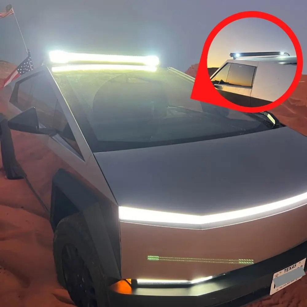 Tesla cyber truck with extreme LED